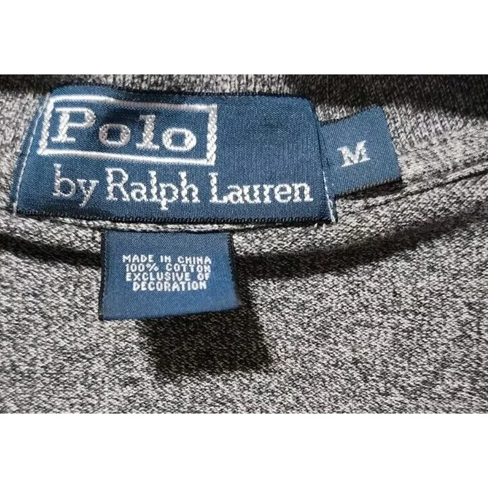 POLO RALPH LAUREN Men's Long Sleeve Classic Pullover Shirt Size M- Grey - Picture 3 of 6